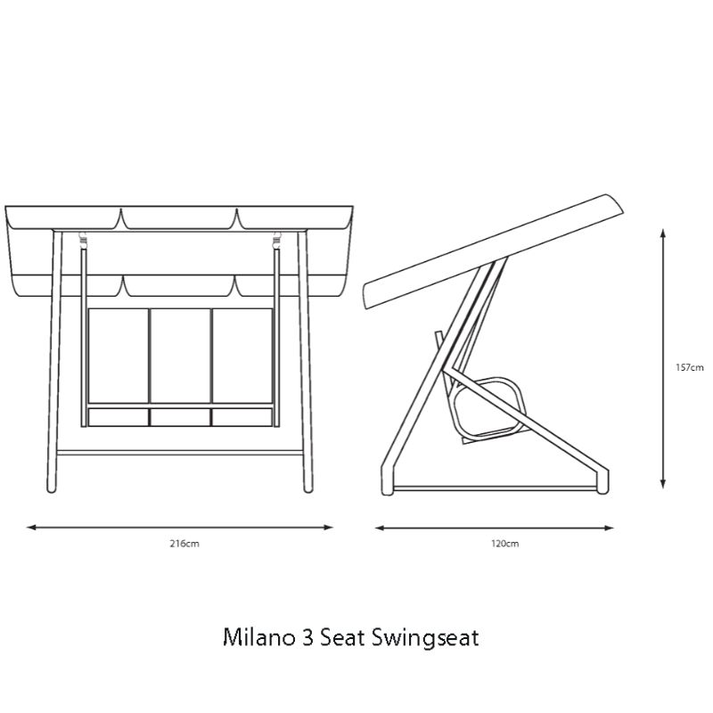 Milano 3 Seat Swingseat | Outdoor Living | Garden Sets | The Elms