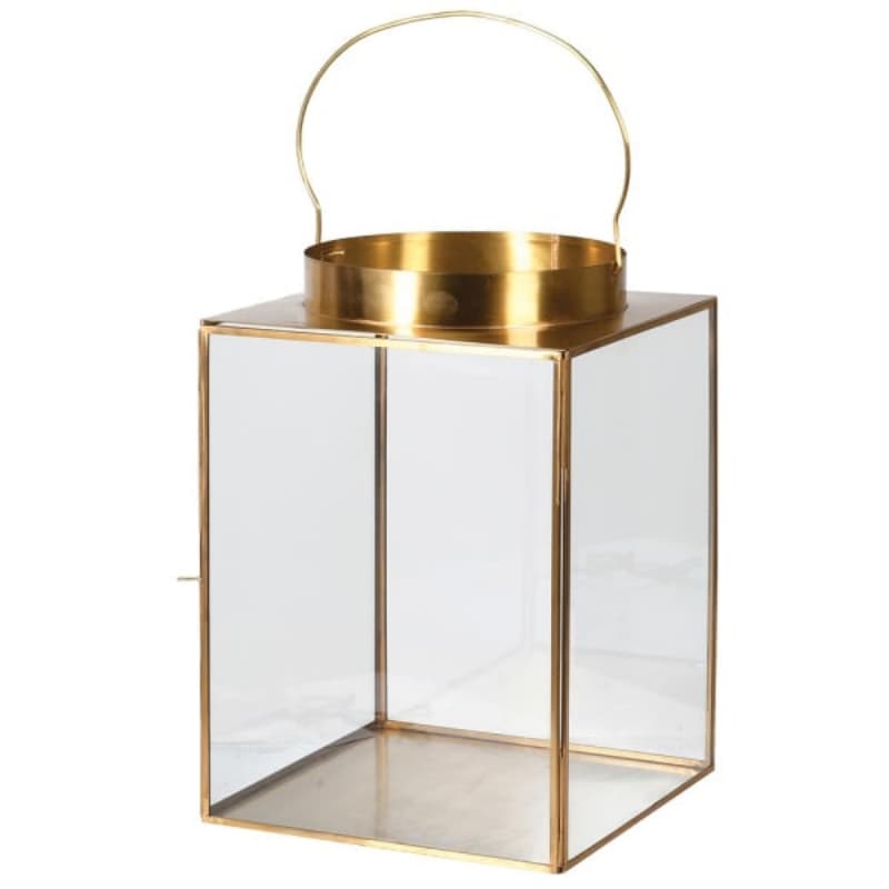 Brass Frame Glass Lantern | The Elms