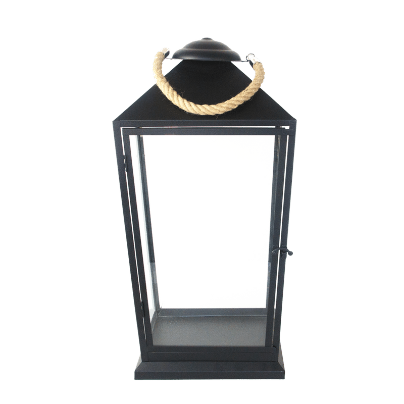 Floraville Lantern black with rope (Large) | The Elms