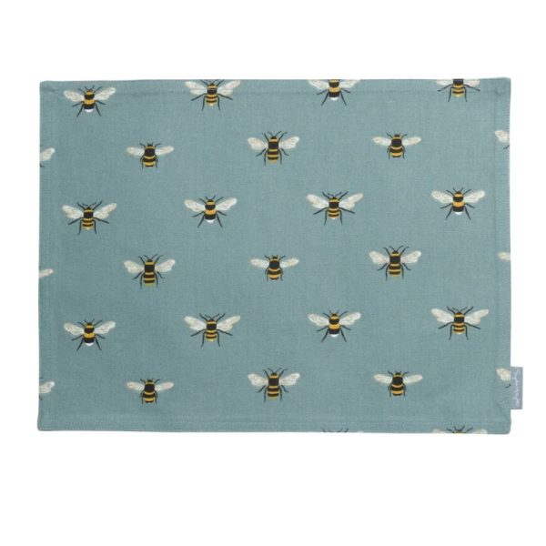 Bees Teal Fabric Placemat | Placemats | Kitchenware | The Elms