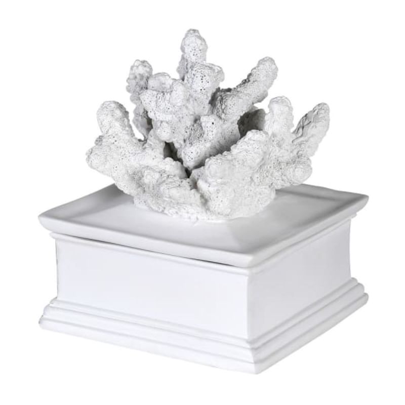 Square Faux Coral White Trinket Box | Home Decor | The Elms