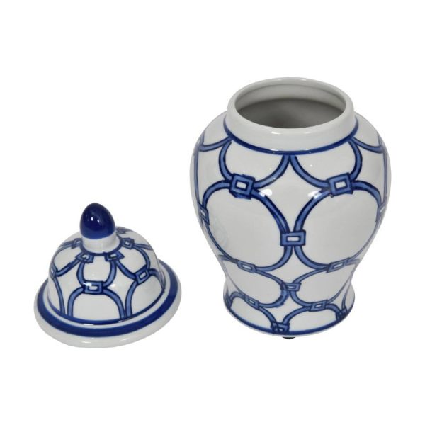 Blue Loops Handpainted Ginger Jar - Small | Sculptures & Ornaments | Ornaments | The Elms