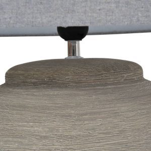 Baslow Etched Grey Small Ceramic Lamp with Shade | Table & Desk Lamps | Table Lamps | The Elms