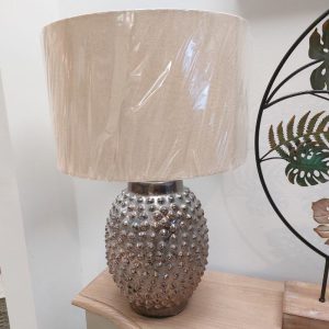 Studded Lamp with Linen Shade | Table & Desk Lamps | Table Lamps | The Elms