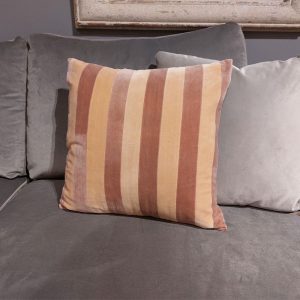 Velvet Stripe Cushion - Pink | Soft Furnishings | Cushions | The Elms