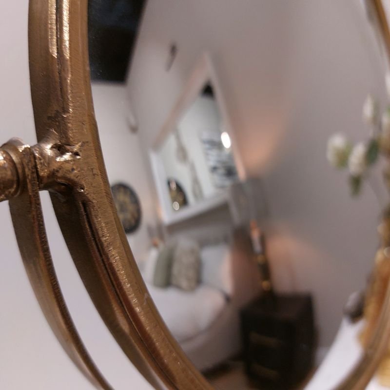 Antique Gold Convex Adjustable Table Mirror - Large | Home Decor | Decorative Accessories | The Elms