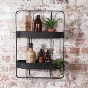 Avondale Oval Iron Wall Shelf - Double | Furniture | Display & Storage | The Elms