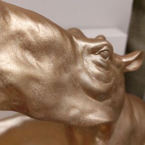 Hungry Hippo Storage Bowl - Gold | Sculptures & Ornaments | Ornaments | The Elms