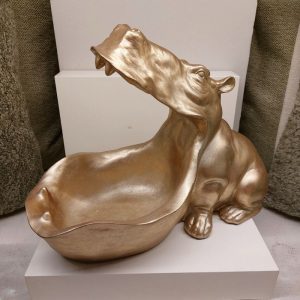 Hungry Hippo Storage Bowl - Gold | Sculptures & Ornaments | Ornaments | The Elms