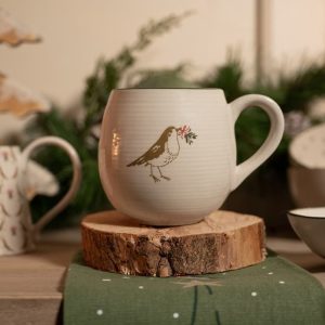 Stoneware Mug - Robin | Christmas | Christmas Serveware | The Elms