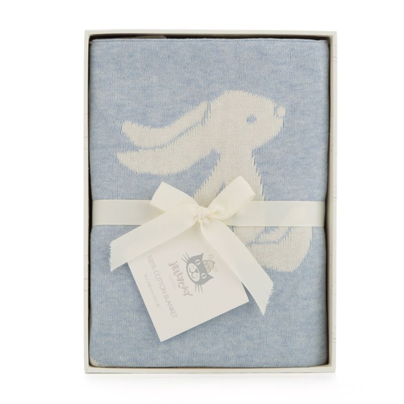 Bashful Bunny Blanket - Blue | Gifts | Homeware Gifts | The Elms
