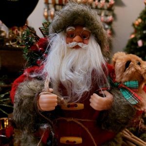 Plush Santa with Teddy | Christmas | Christmas Decorative Accessories | The Elms
