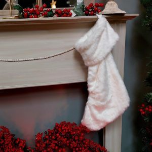 White Faux Fur Christmas Stocking | Christmas | Christmas Decorative Accessories | The Elms