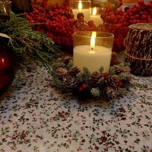 Candle Ring - Frosted Fir/Red Berry | Christmas | Christmas Candleholders | The Elms