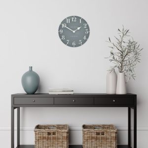 Arabic Wall Clock - Flax Blue - 12 inch | Decorative Accessories | Clocks | The Elms