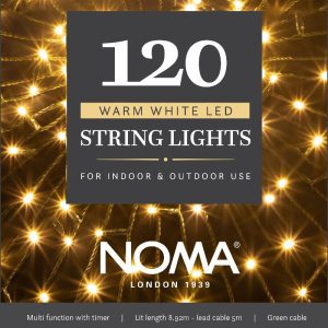120 Multifunction String Lights - Warm White - Plug In | Christmas | Christmas Lights | The Elms