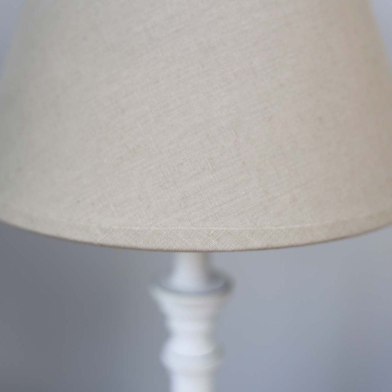 White Table Lamp with Dark Linen Shade | Lamps | Table Lamps | The Elms