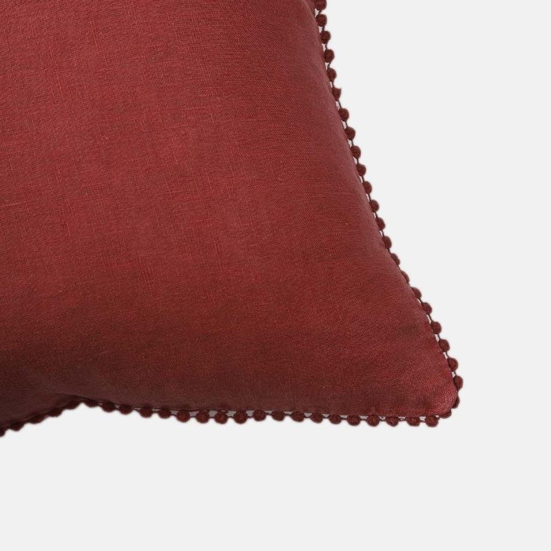 Rosewood Beaded Linen Cushion | Soft Furnishings | Cushions | The Elms