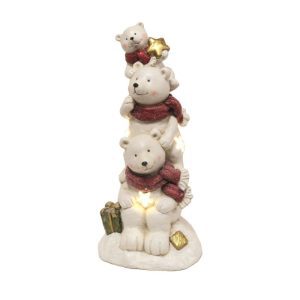 LED Scene - Polar Bear Stack | Christmas | Christmas Decorative Accessories | The Elms