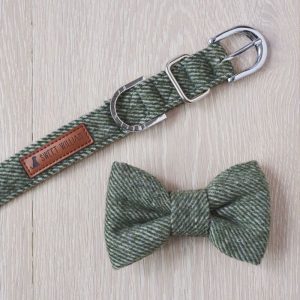 Tweed Dog Bow Tie - Green | Pets | Pet Accessories | The Elms