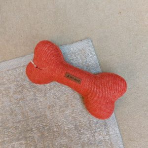 Tweed Dog Bone - Large - Orange | Pets | Pet Accessories | The Elms