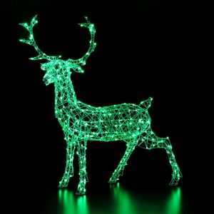 Woburn Colour Changeable Lit Stag - Multicolour - 1.4m - Plug In | Christmas | Christmas Lights | The Elms