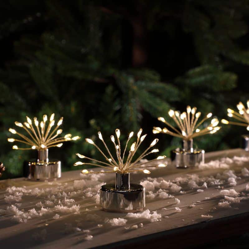 6 Micro LED Firework Tealights - Warm White - Battery Operated | Christmas | Christmas Lights | The Elms