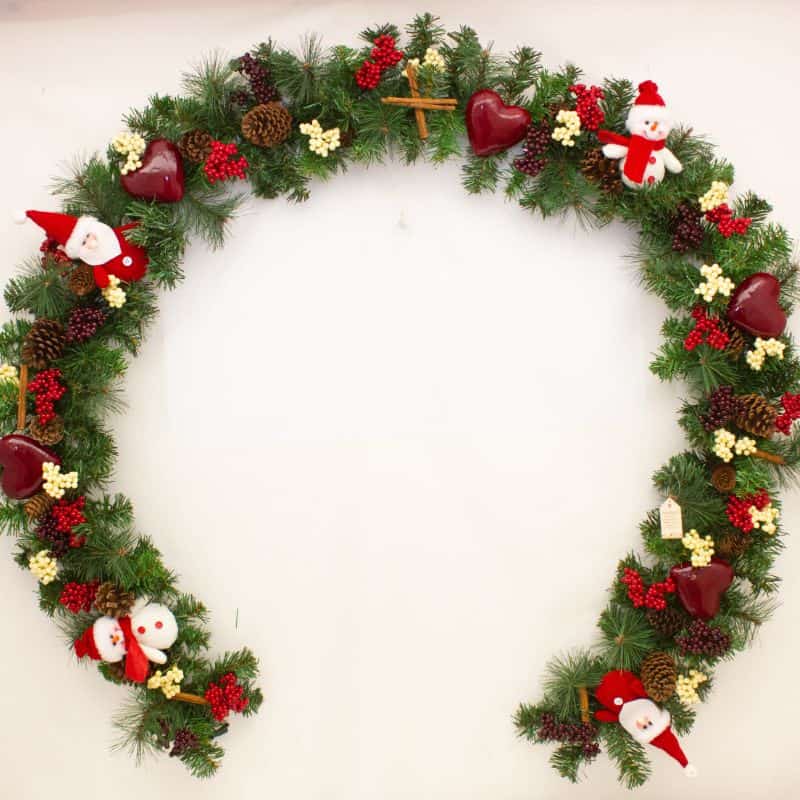 Festive Garland – Unlit – 9ft | Christmas | Christmas Wreaths & Garlands | The Elms