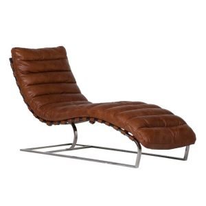 Mason Vintage Leather Lounger - Brown | Living Room | Sofas & Armchairs | The Elms