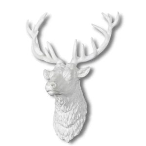 Large Stag Wall Head – Bright White - 84cm | Art | Decorative Objects | The Elms
