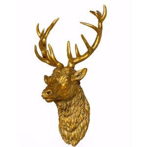 Large Stag Wall Head – Antique Gold - 84cm | Art | Decorative Objects | The Elms