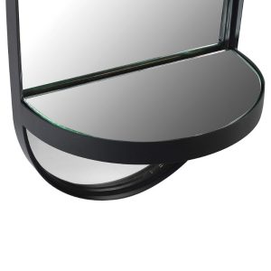 Black Wall Mirror with Shelf - 40cm x 100cm | Decorative Accessories | Mirrors | The Elms