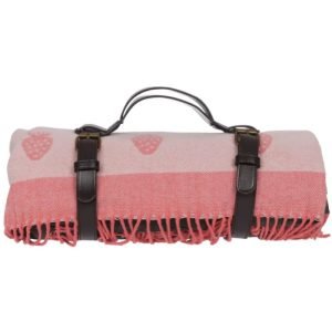 Knitted Picnic Blanket - Strawberries - 145cm x 145cm | Outdoor Living | Garden Accessories | The Elms
