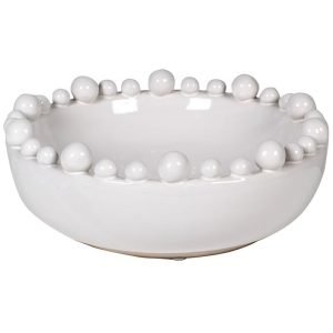 White Bobble Edged Bowl Decoration | Art | Decorative Objects | The Elms